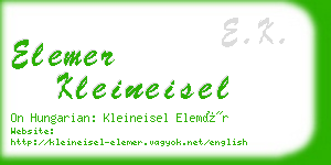 elemer kleineisel business card